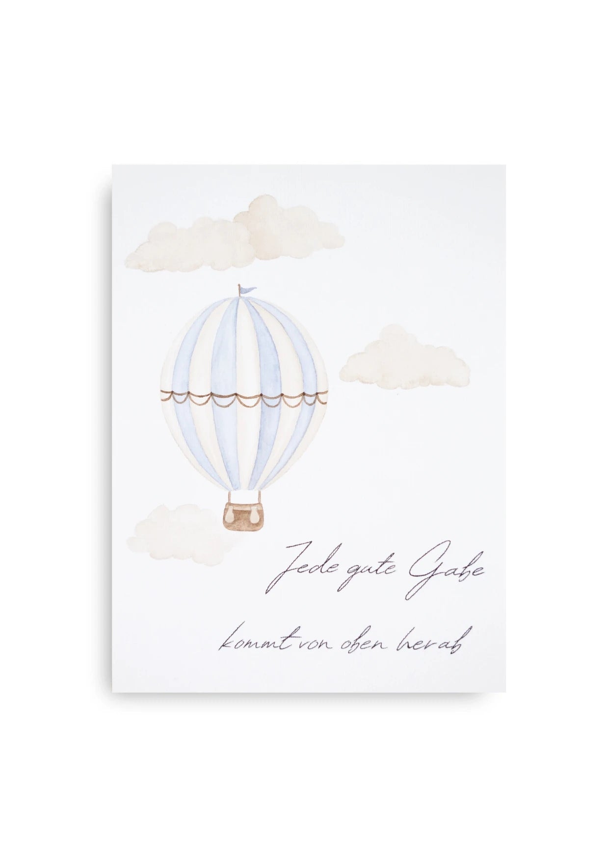 Aquarellbild - Der blaue Heißluftballon