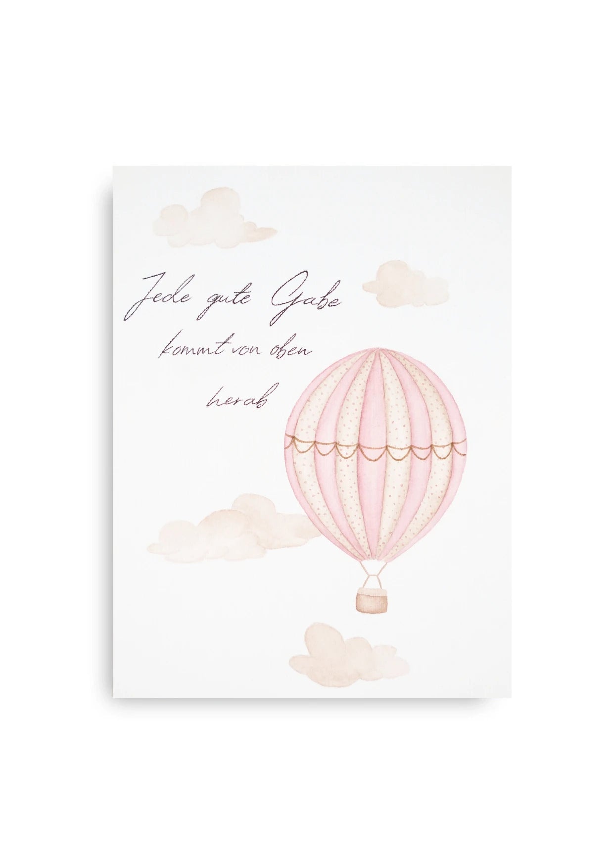 Aquarellbild - Der pinke Heißluftballon