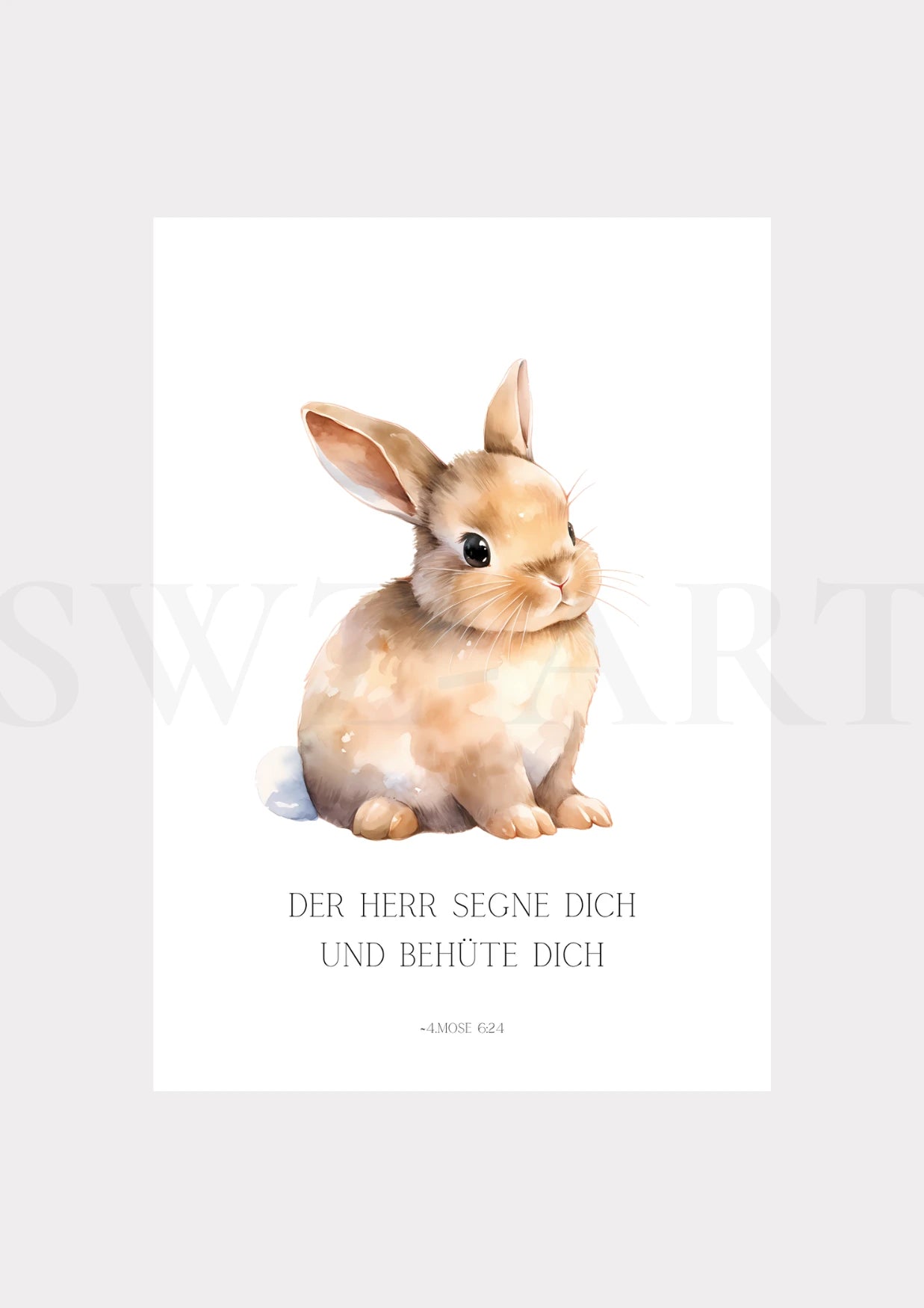 Hase auf Poster mit Bibelvers für Kinderzimmer
