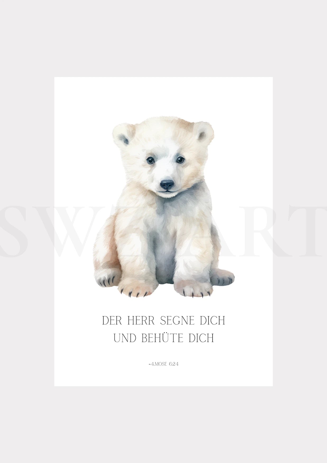 Eisbär Poster mit Bibelvers für Kinderzimmer