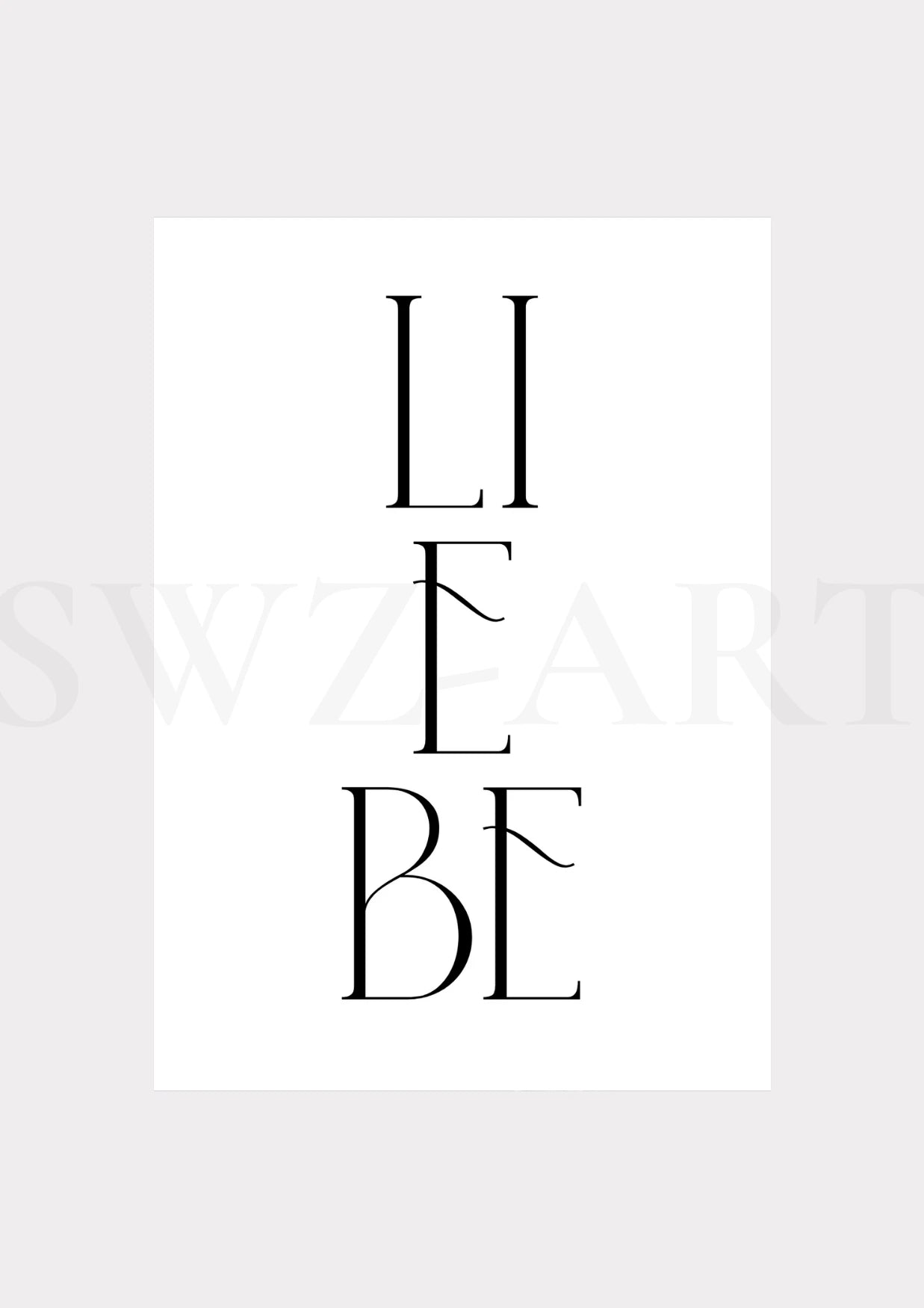 Schriftzug Liebe als Typografische Christliche Wanddeko