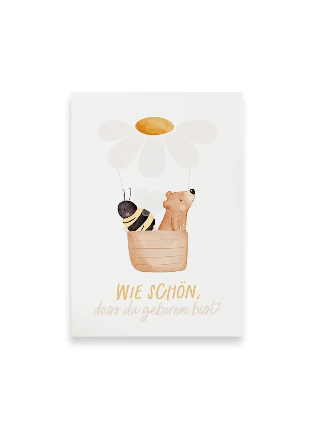 Karte - Aquarelldesign - Bär mit Biene