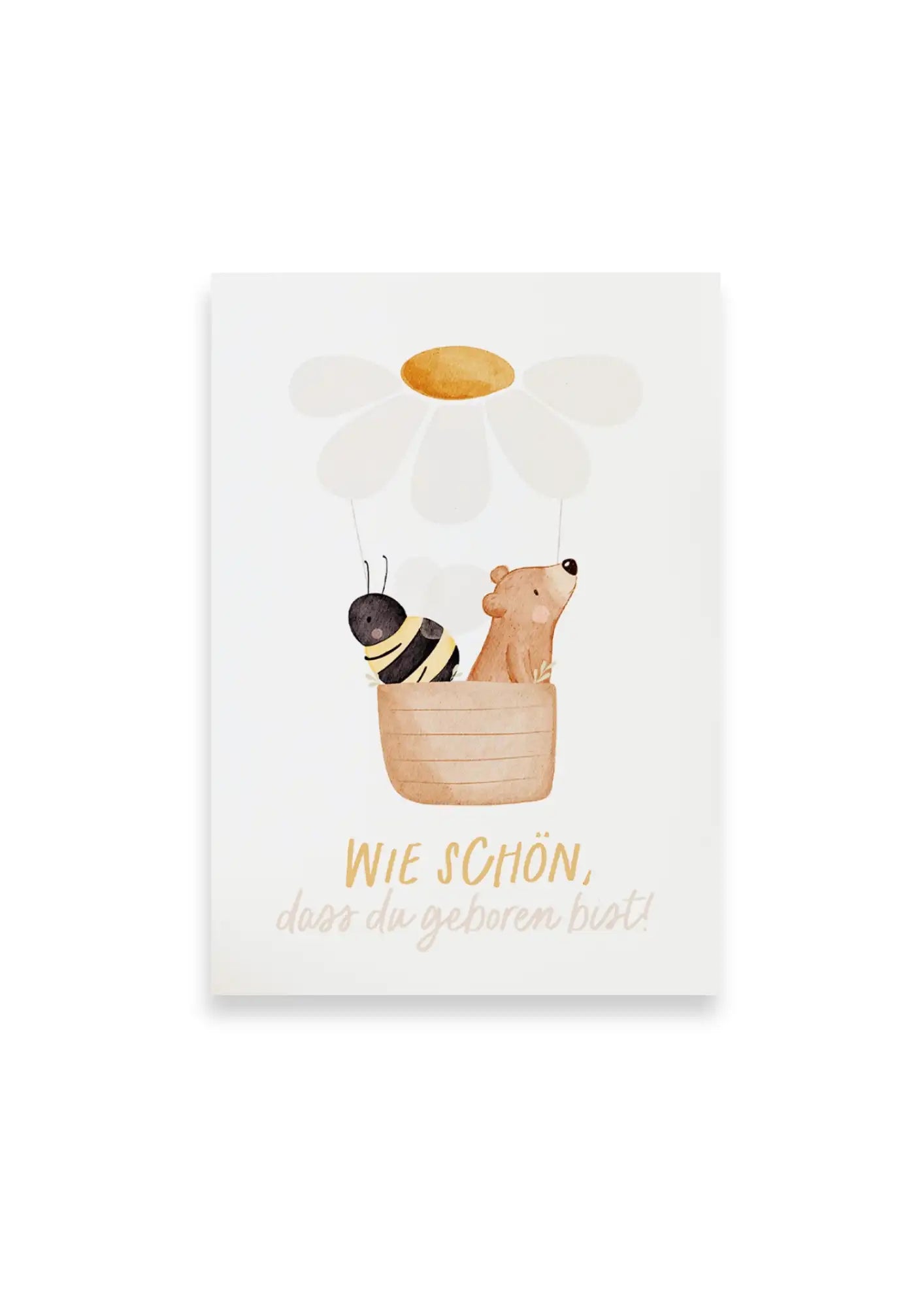 Karte - Aquarelldesign - Bär mit Biene