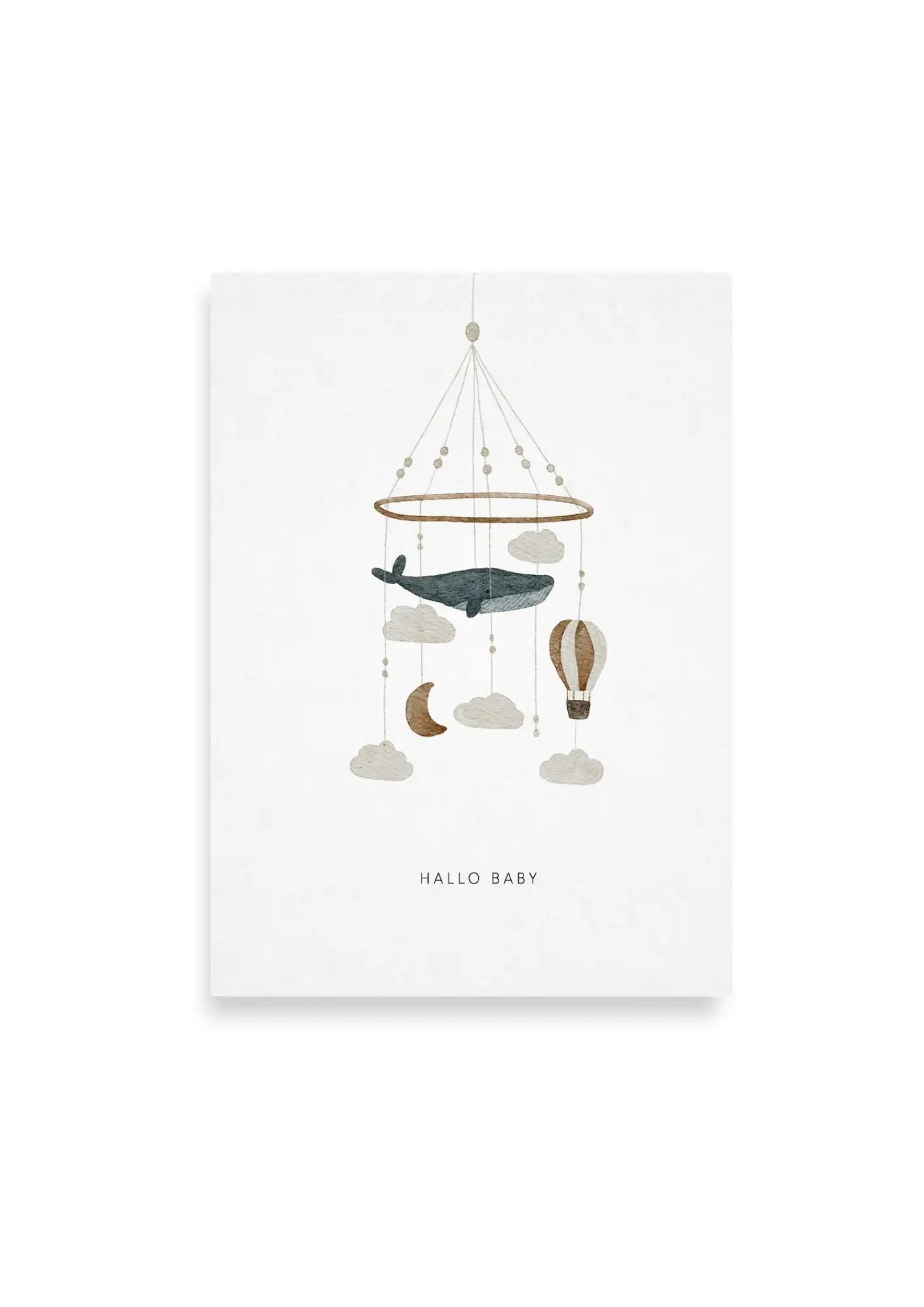 Karte - Aquarelldesign - Babymobile