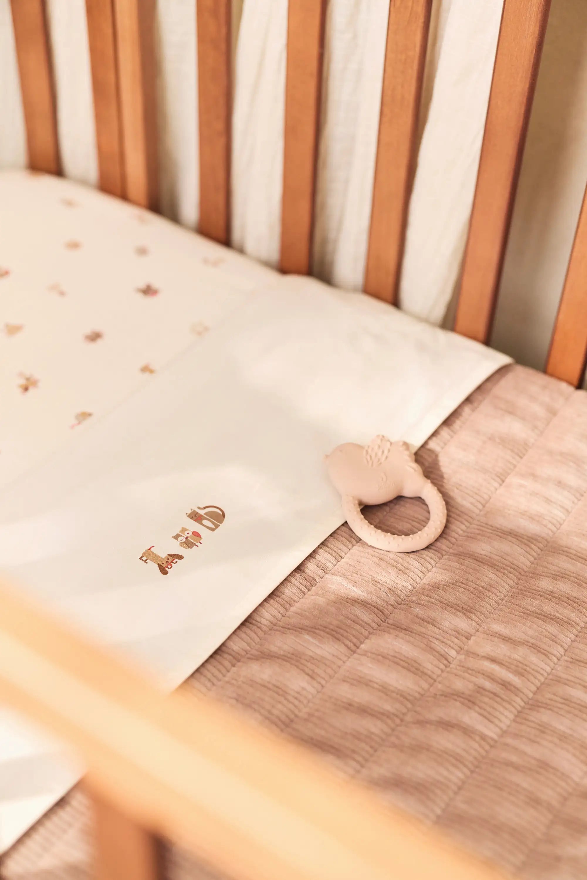 Decke Wiege 75x100cm Velvet Rib - Milky Coffee
