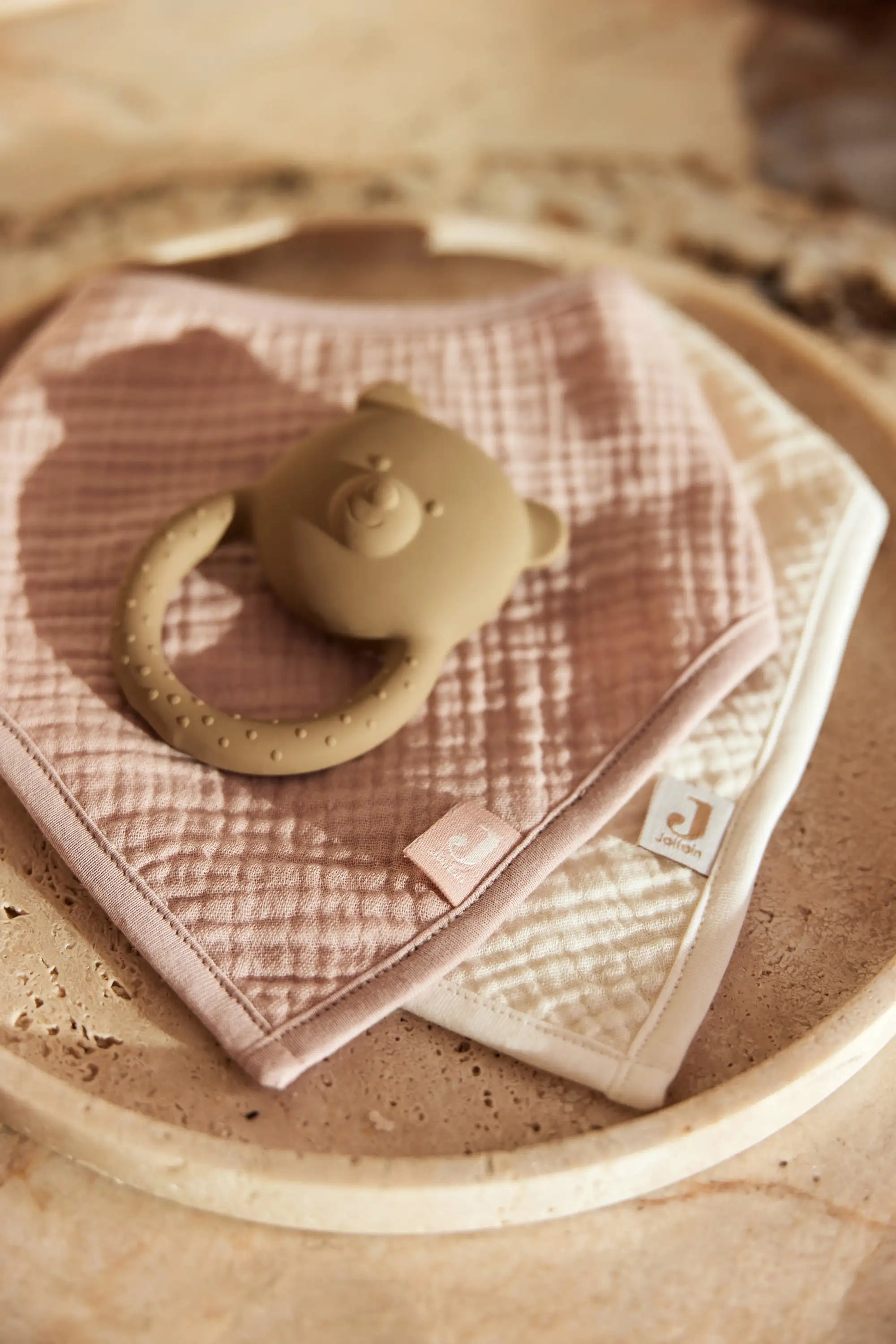 Beißring Naturkautschuk Teddy Bear - Biscuit