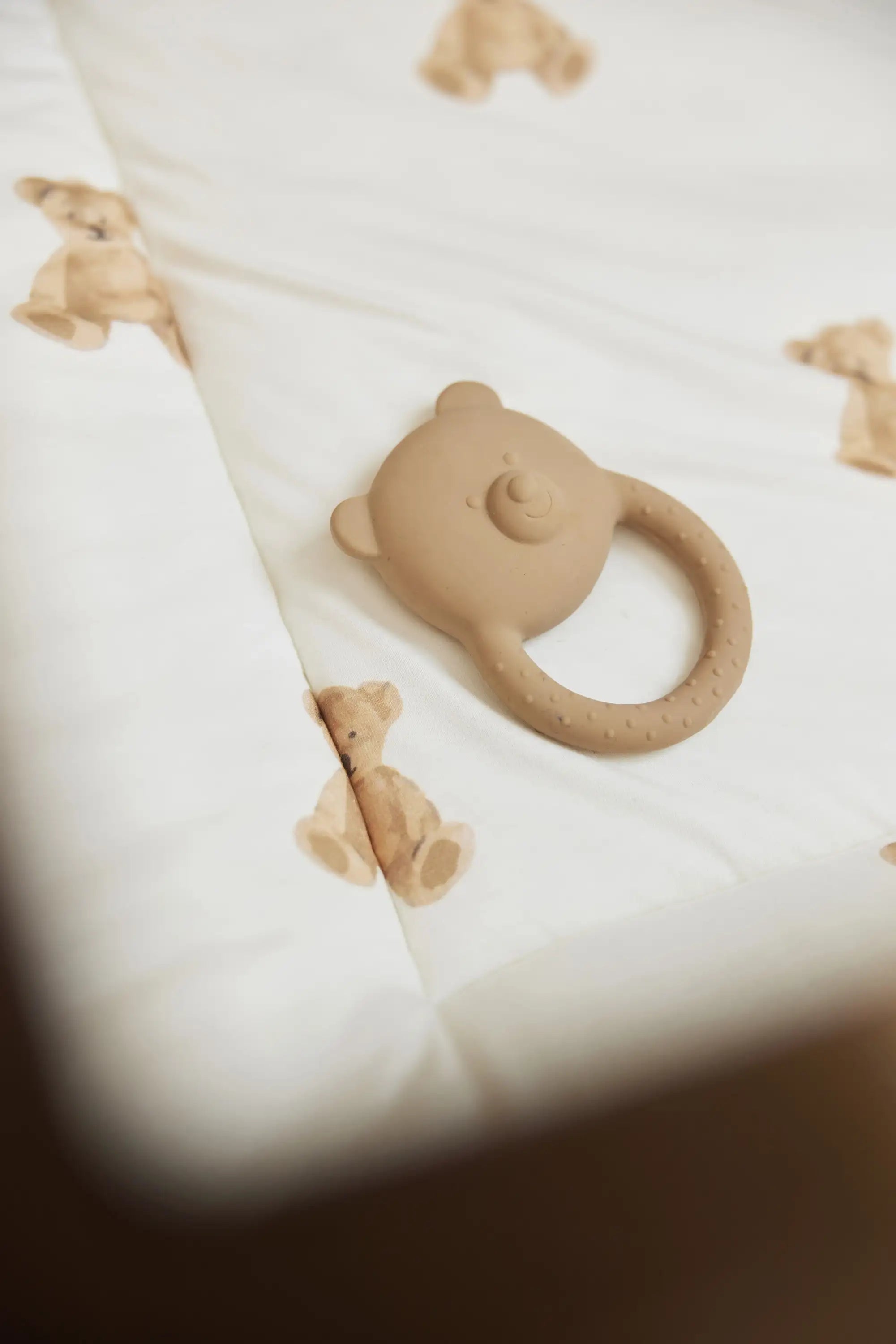 Beißring Naturkautschuk Teddy Bear - Biscuit