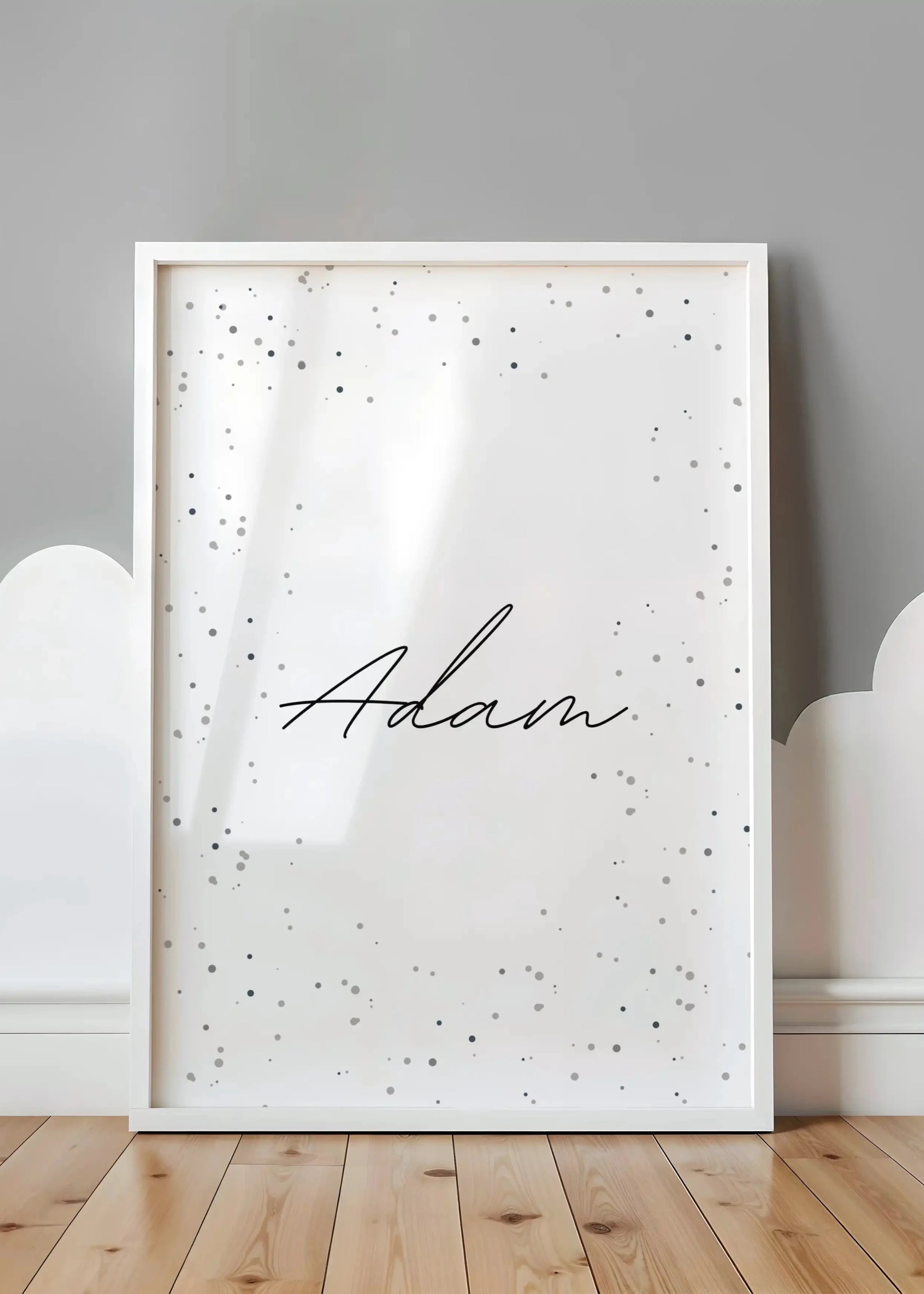 Textposter - Name Blau