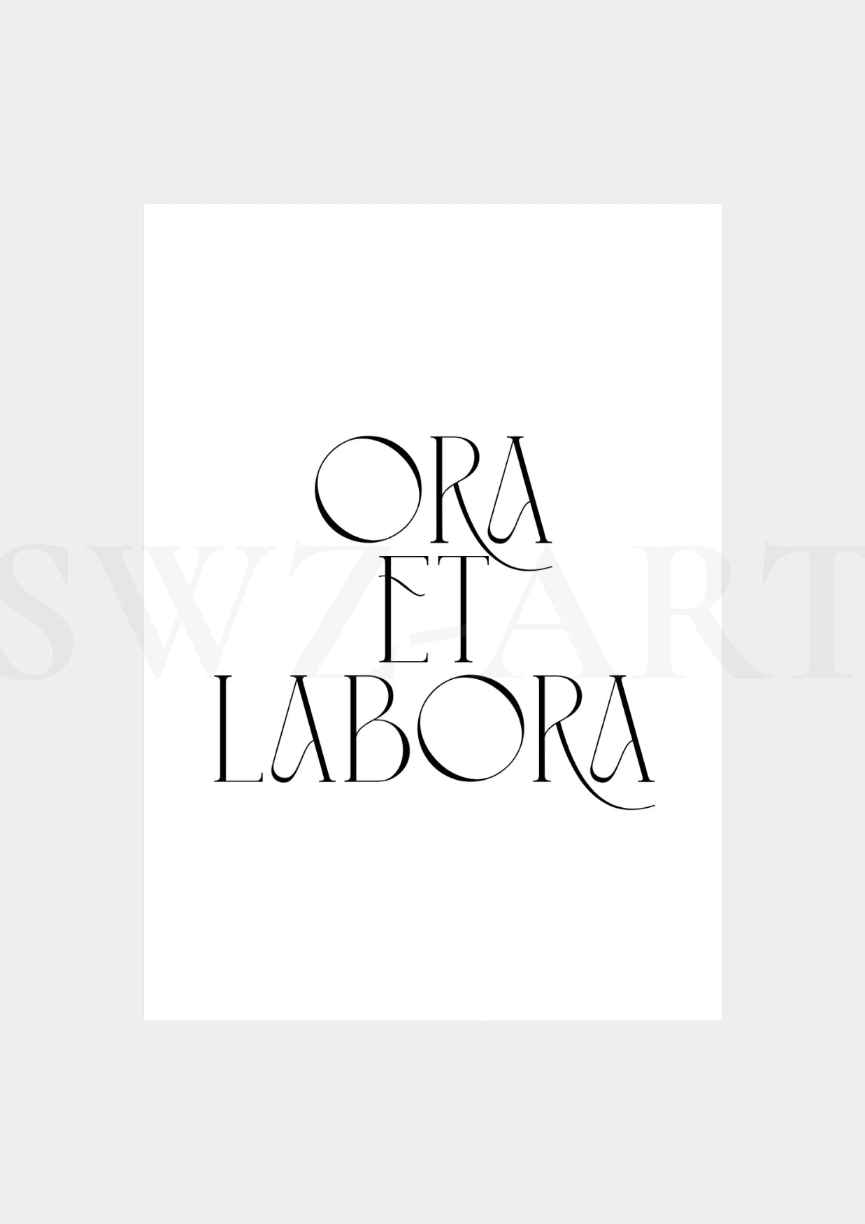 Schriftzug Ora et Labora als Typografische Christliche Wanddeko
