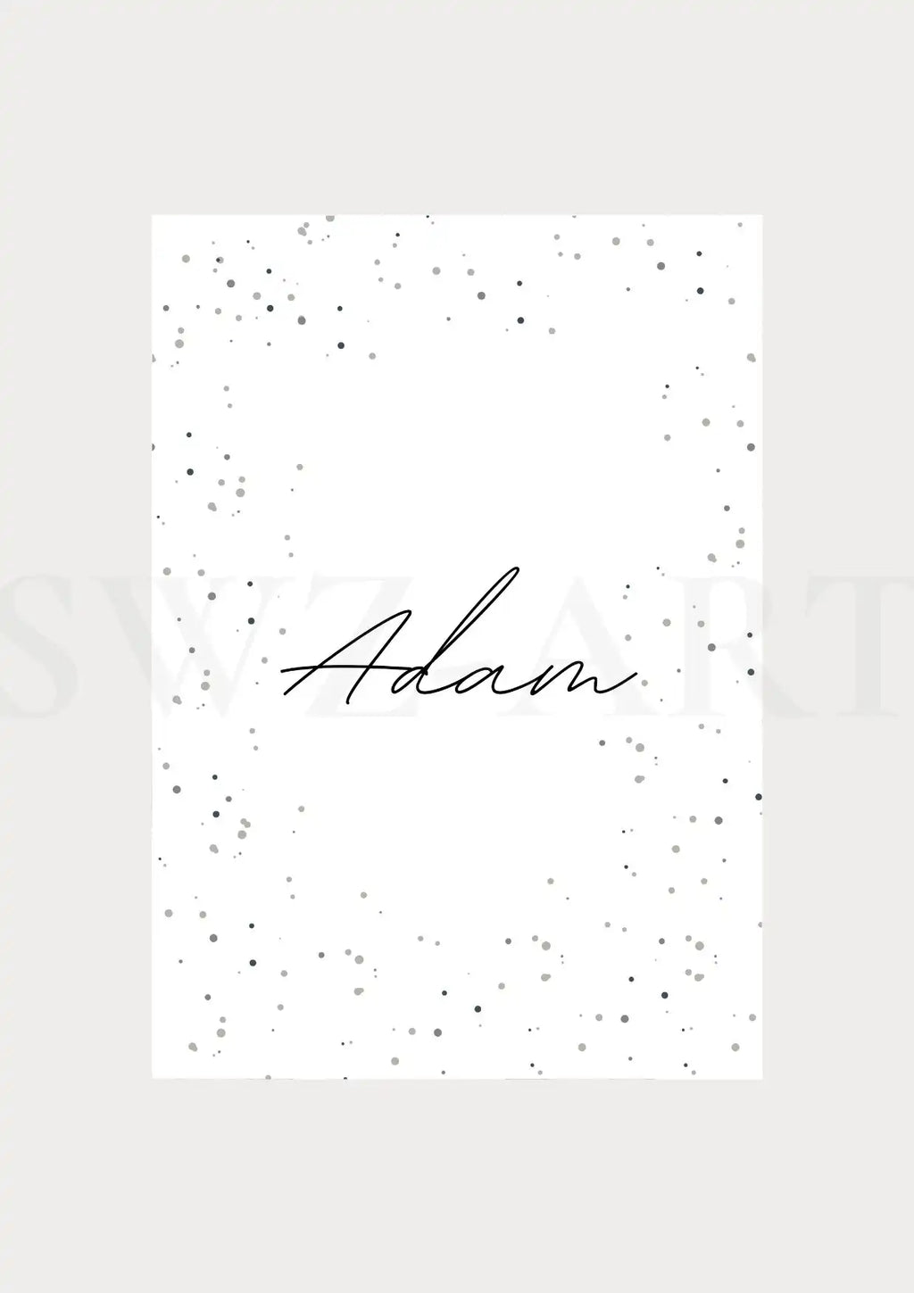 Textposter - Name Blau