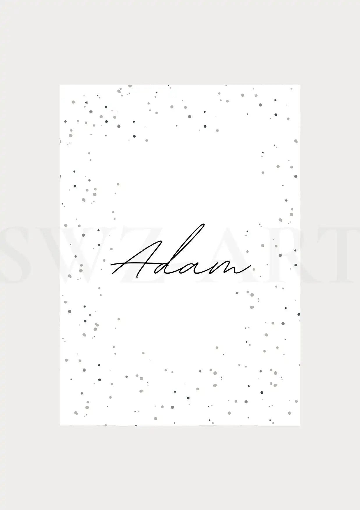 Textposter - Name Blau