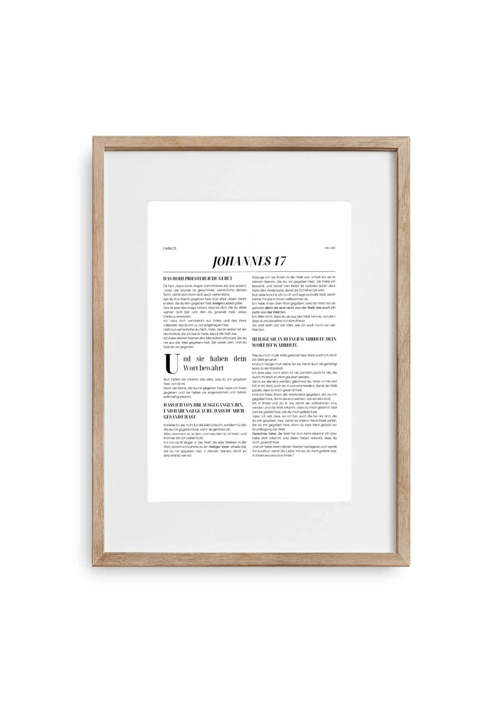 Poster - Das Hohepriesterliche Gebet