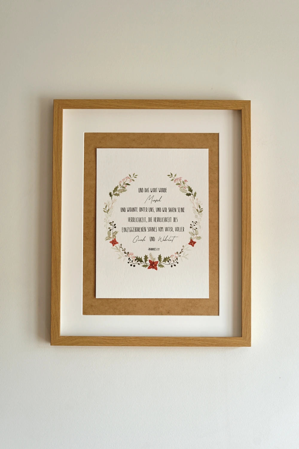 Aquarellbild - Der Weihnachtskranz
