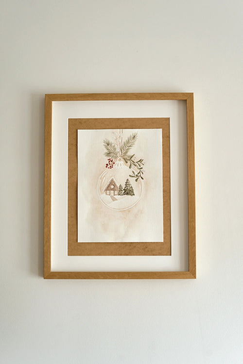 Aquarellbild - Christbaumkugel