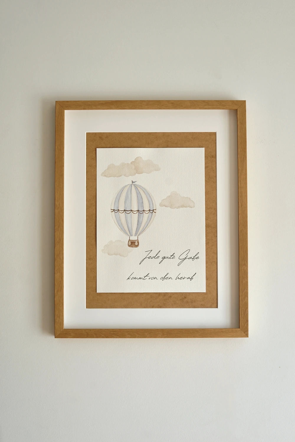 Aquarellbild - Der blaue Heißluftballon