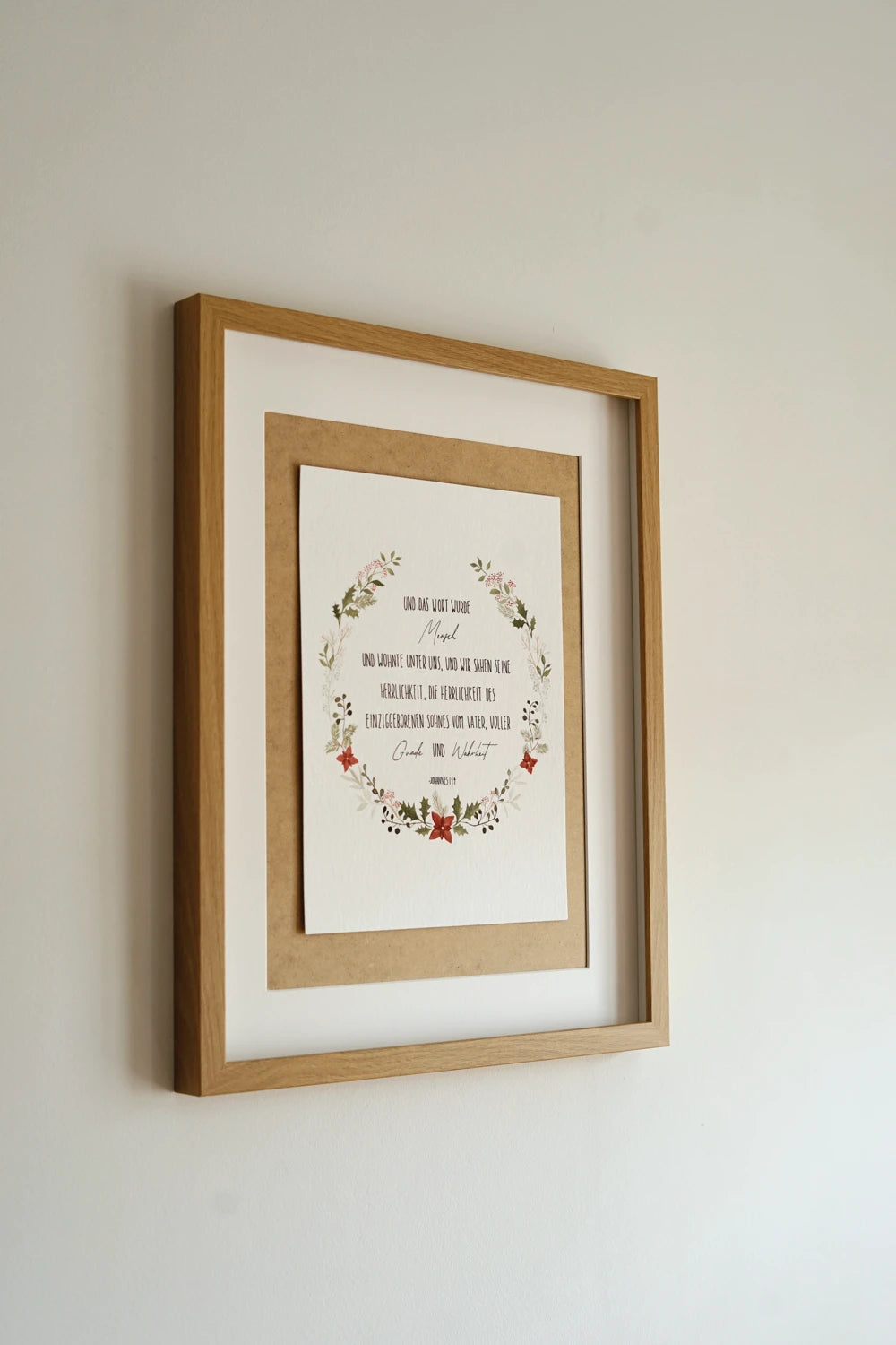 Aquarellbild - Der Weihnachtskranz