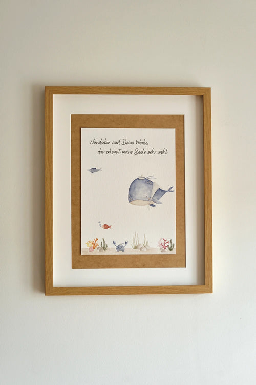 Aquarellbild - Der blaue Wal